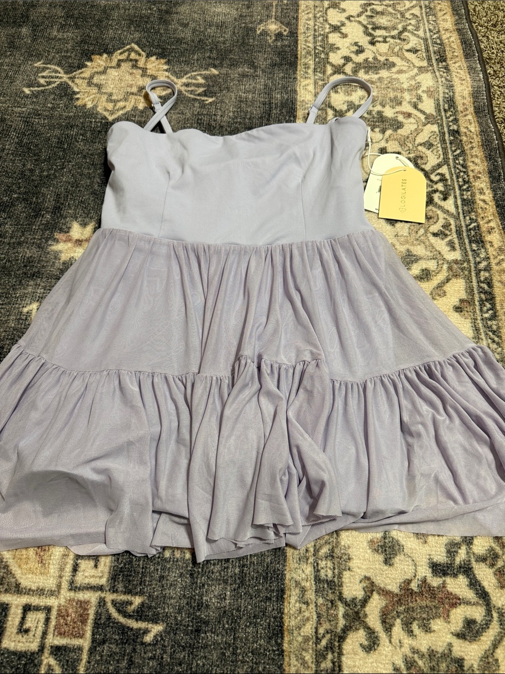 Logilates athletica Lavender Tiered Spaghetti-Strap Skort